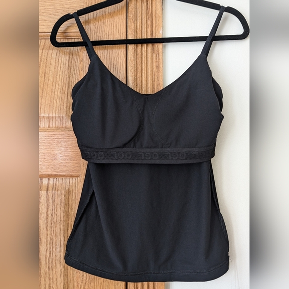 OGL Cotton Blend V-Neck Brami Built-In Bra Cami Black Small - Picture 6 of 10
